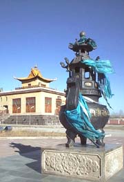 Incense burner and Kalachakra temple, Gandan Khiid